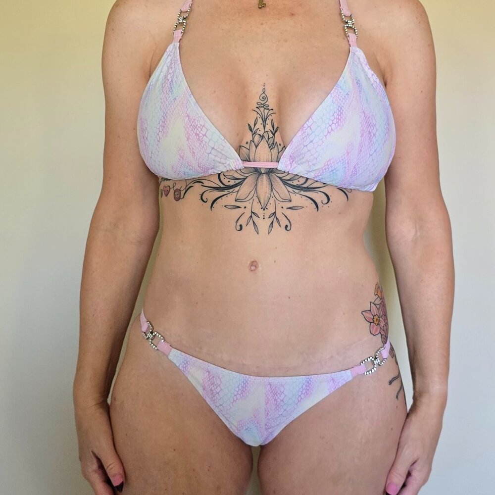 Iridescent Snakeskin Bikini Swimsuit "Hustler"